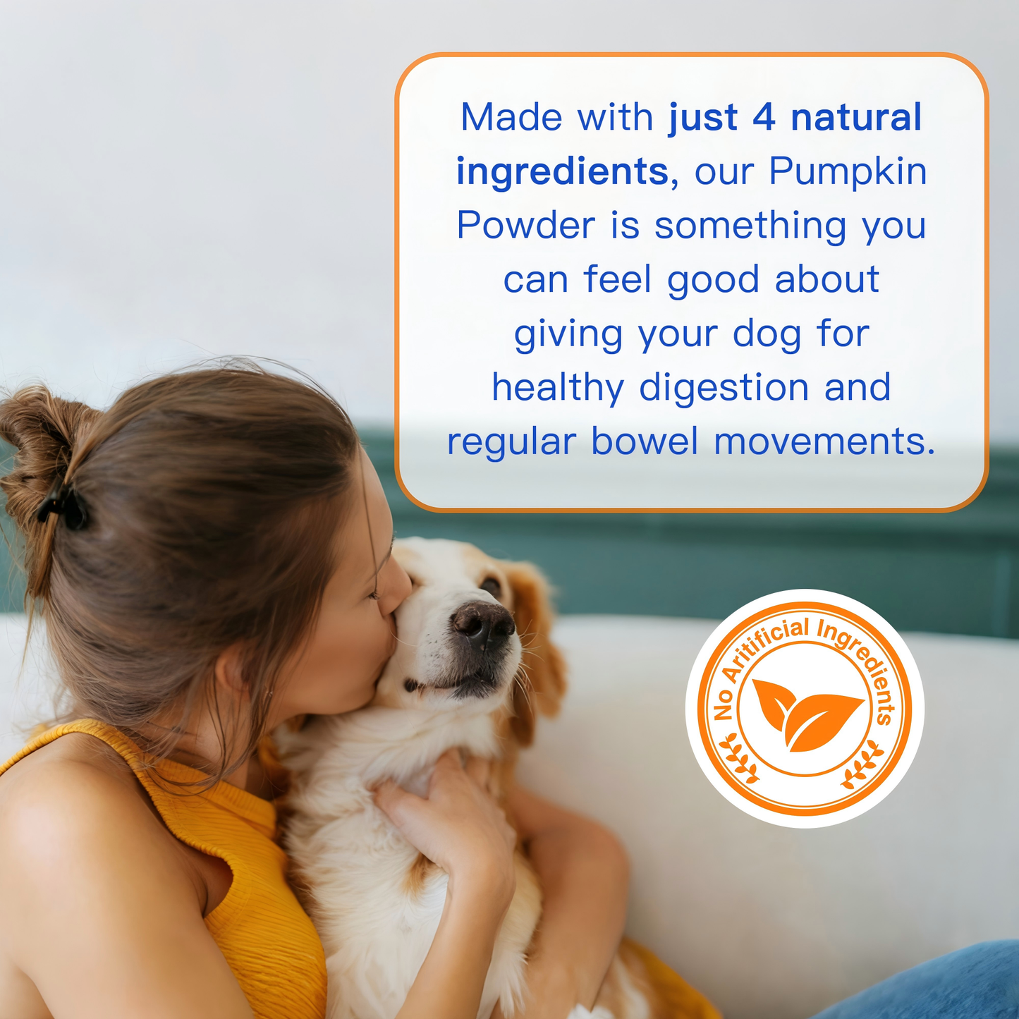 Pumpkin for Dogs and Cats, Powder Pumpkin Puree, Natural Fiber for Dogs, Support Digestion, Diarrhea, Constipation, 60 Scoops